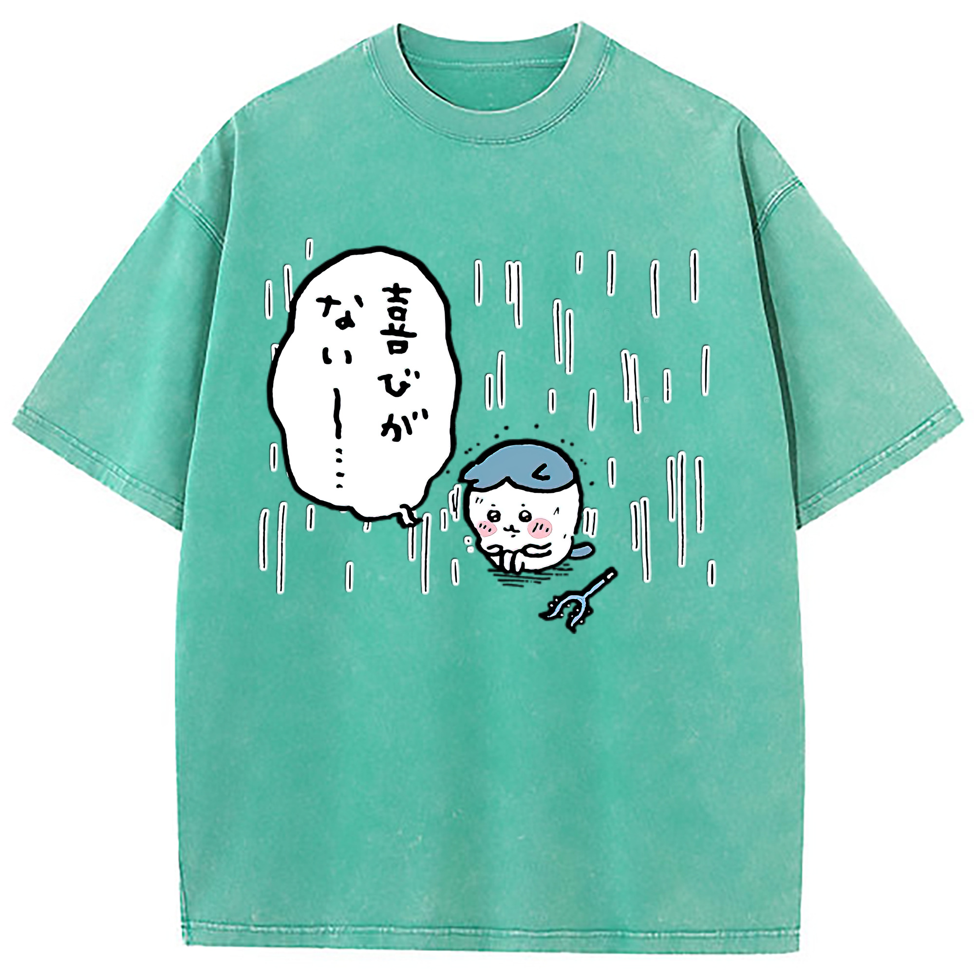 （画像用） ちいかわ ハチワレ Chii-kawa hachiware 綿100% ヴィンテージ風 半袖Tシャツ（フロントプリント）